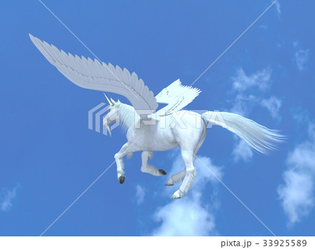 馬 ペガサス 白色 ｃｇの写真素材