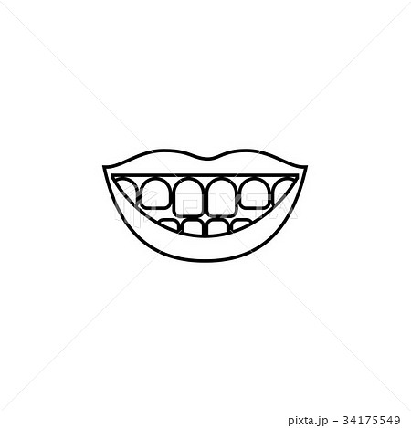 口 唇 笑顔 歯のイラスト素材