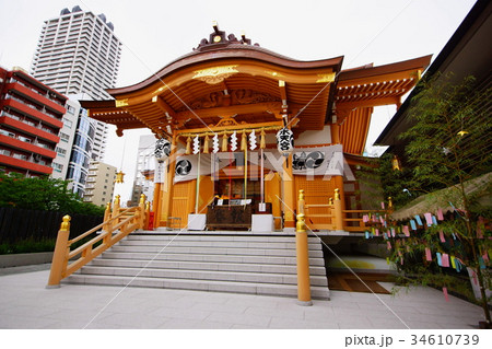 Tokyo Sutengu Shrine Honden Chuo Ku Tokyo Stock Photo