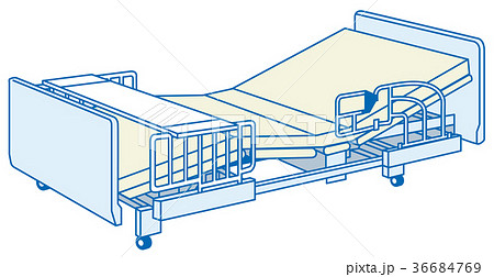 介護用ベッド ベッド リクライニングベッド 電動ベッドのイラスト素材