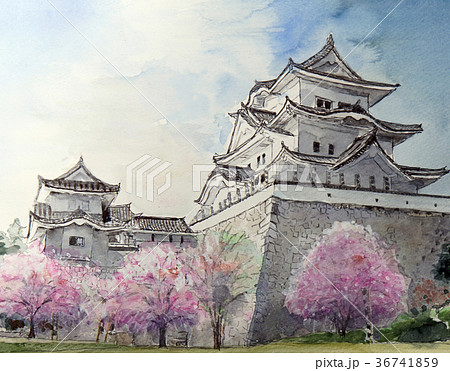 松本城的插圖素材集