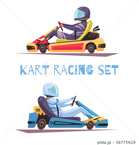 ゴーカートレースのイラスト素材