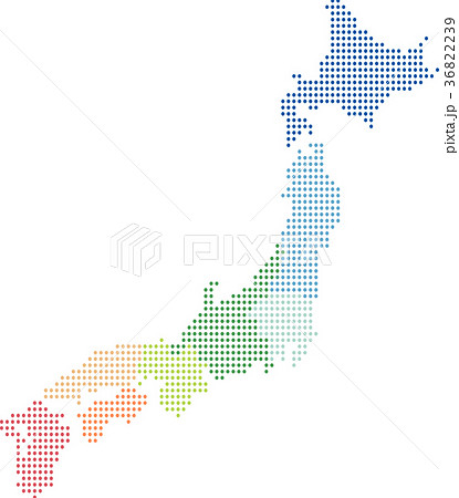 地図 東北 ドット マップのイラスト素材