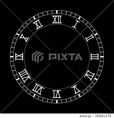 アンティーク 時計 文字盤 ローマ数字のイラスト素材