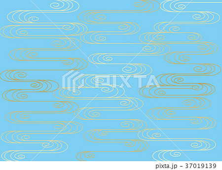 流水 伝統文様 和柄 模様のイラスト素材