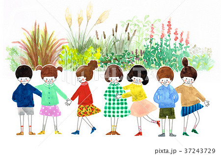 子供 公園 水彩画 遊ぶのイラスト素材 - PIXTA