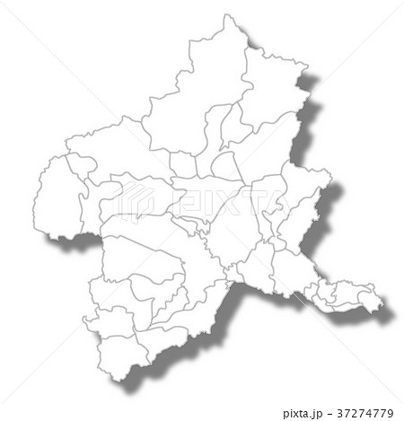群馬 群馬県 地図 白地図のイラスト素材