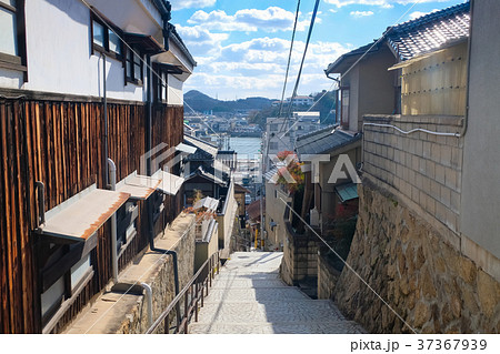 尾道 路地 坂道 千光寺新道の写真素材