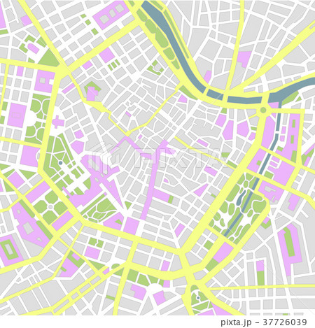 ウィーン中心部マップ地図 文字なし のイラスト素材