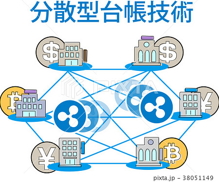 仮想通貨 管理 送金システム 通貨のイラスト素材