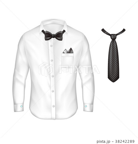 シャツ Yシャツ 蝶ネクタイ 結びのイラスト素材