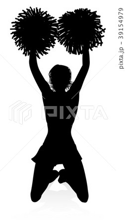 チアガール チアリーダー 人影 影のイラスト素材