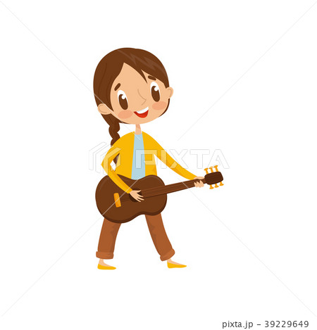 ミュージシャン ギター 女の子 女子のイラスト素材
