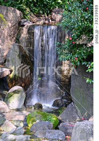 滝 滝壺 慶沢園 日本庭園の写真素材