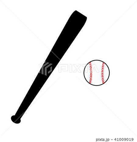 バットとボールのイラストのイラスト素材