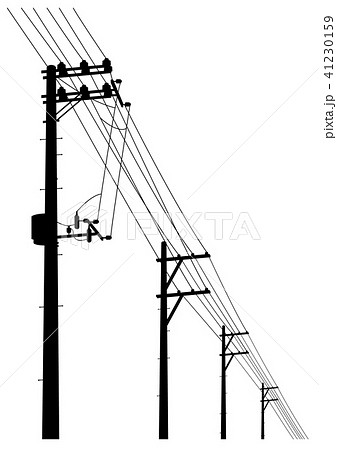 電柱 電信柱 電力柱 電力会社のイラスト素材