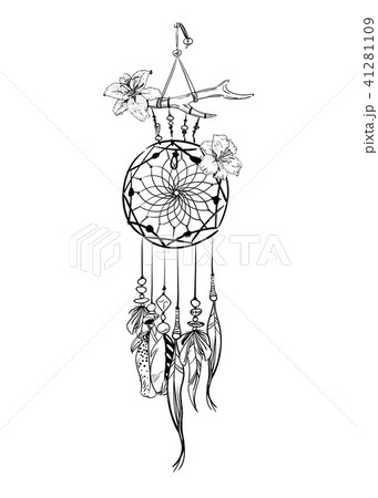 落書き ドリームキャッチャー イラスト 夢のイラスト素材