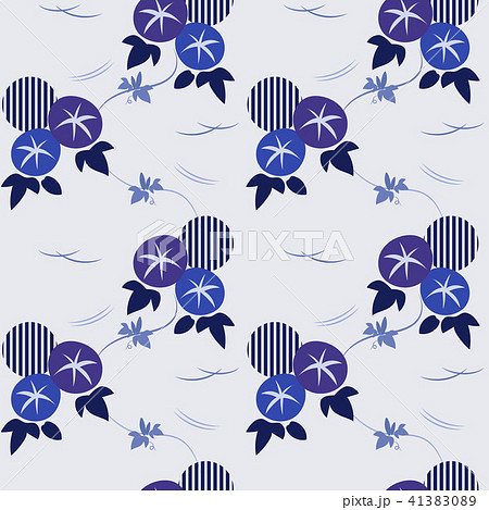模様 花 朝顔 和柄の写真素材