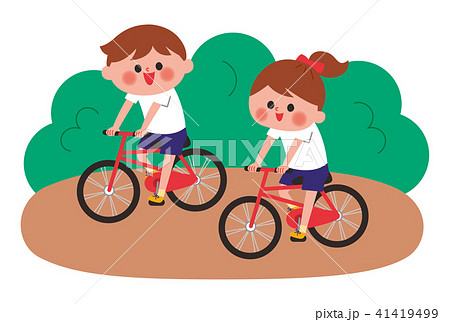 乗る 子供 自転車 人物のイラスト素材