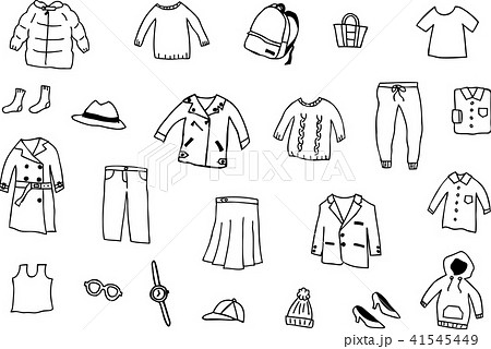 ファッション アイコン 手書き 洋服のイラスト素材