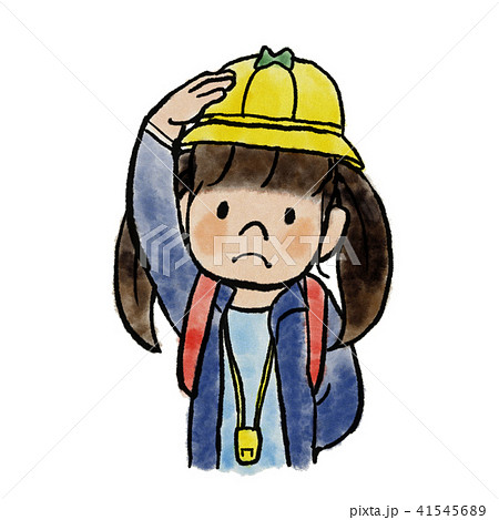 女の子 子供 小学生 ホイッスルの写真素材