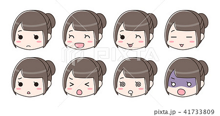 目が回る 顔 喜怒哀楽のイラスト素材