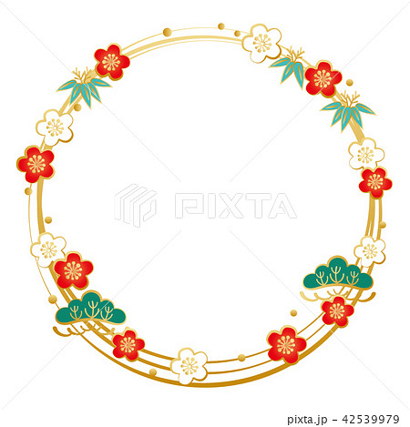松竹梅 縁起物 枠 フレームのイラスト素材