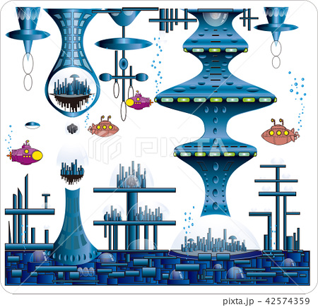 海底都市のイラスト素材