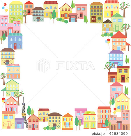 家 フレーム 枠 住宅のイラスト素材