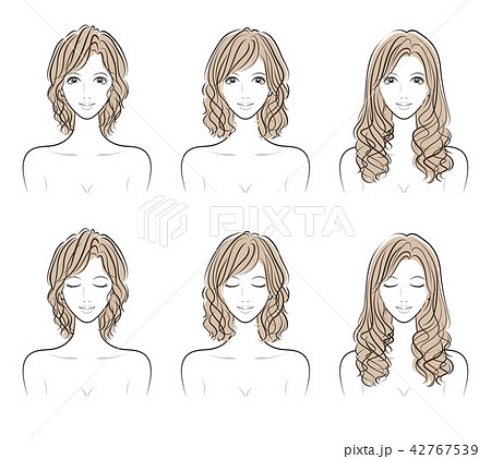 ヘアアレンジのイラスト素材 Pixta