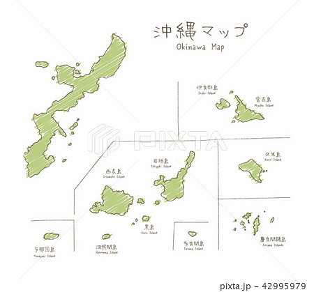 沖縄地図のイラスト素材集 Pixta ピクスタ