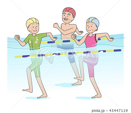 水中ウォーキングの写真素材