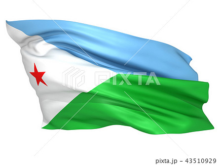 ジブチ国旗のイラスト素材