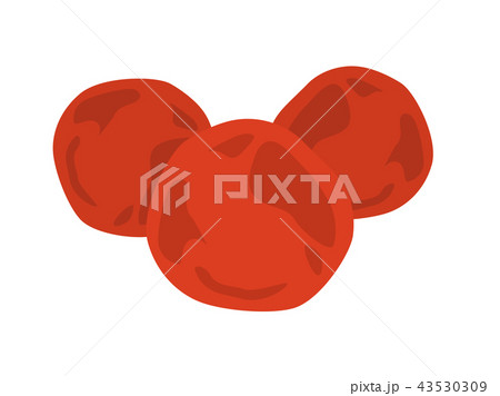 梅干し 食べ物 イラスト 酸っぱいのイラスト素材