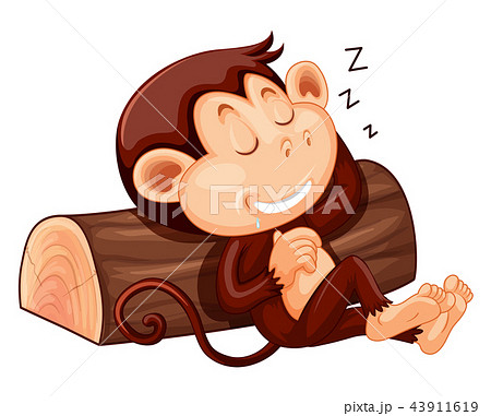 寝てる猿のイラスト素材