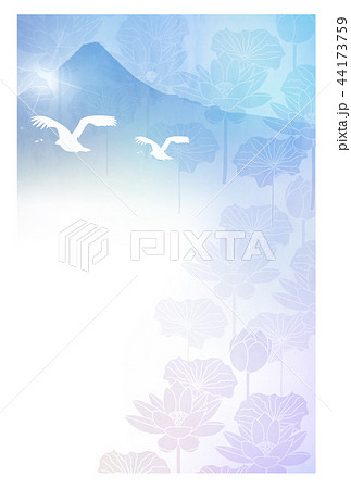 喪中 喪中はがき はがきテンプレート 鳥のイラスト素材