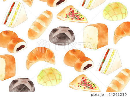 壁紙 パン 水彩 菓子パンのイラスト素材