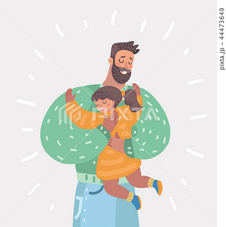 父親 人物 抱っこ 子供のイラスト素材