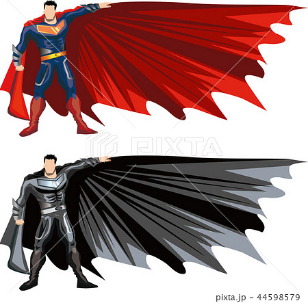 スーパーマン スーパーヒーロー マント ブーツのイラスト素材