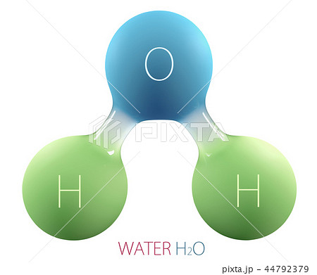 H2o 水 元素記号 化学式のイラスト素材