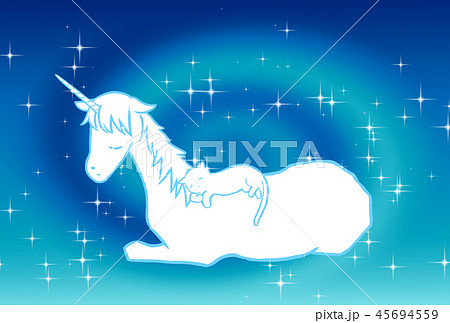 イラスト 猫 ファンタジー 幻想的の写真素材