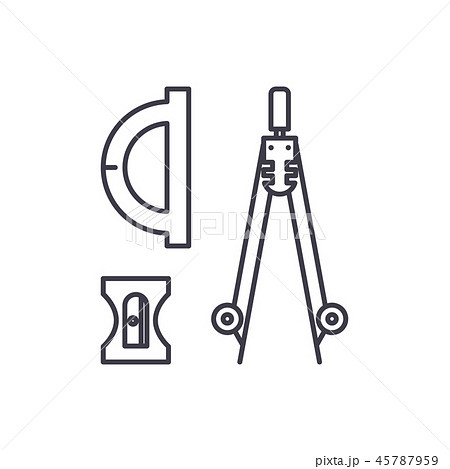 コンパス アイコン 文具 文房具のイラスト素材