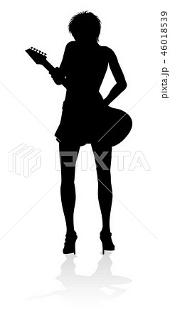 歌手 シルエット 女性 人物のイラスト素材