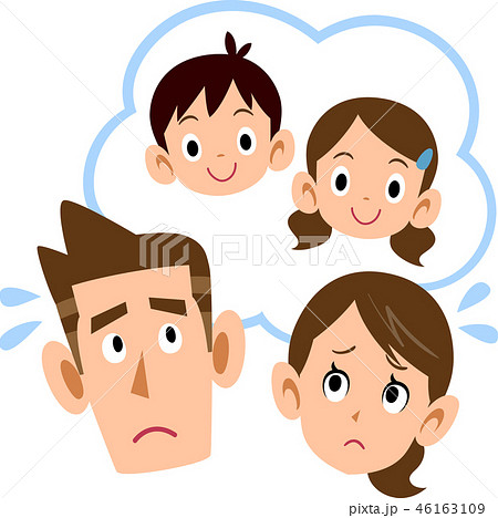 子供 心配 悩み 両親のイラスト素材