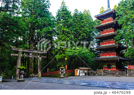 日光東照宮 木造建築 世界遺産 建物の写真素材