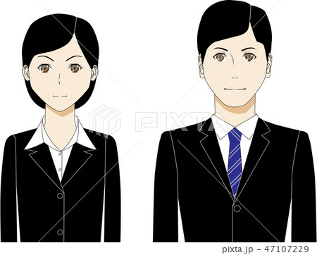 男性 女性 就活 身だしなみのイラスト素材