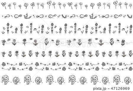 桜 罫線 ライン 線のイラスト素材