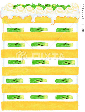 フルーツケーキの断面のイラスト素材