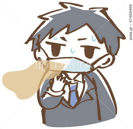 口臭 臭い マスク 男性のイラスト素材