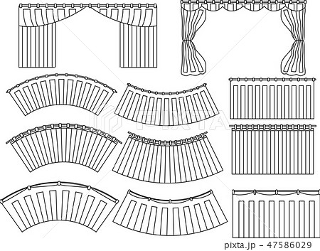 幕 カーテン 飾り 装飾のイラスト素材